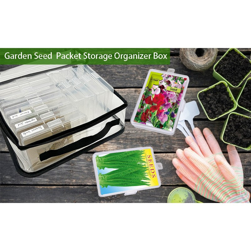 Spring Flower Seed Organizer Box with Dividers - Garden Storage