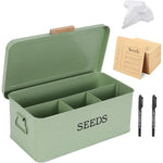 Spring Flower Seed Organizer Box with Dividers - Garden Storage