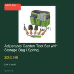 Adjustable Garden Tool Set with Storage Bag | Spring
